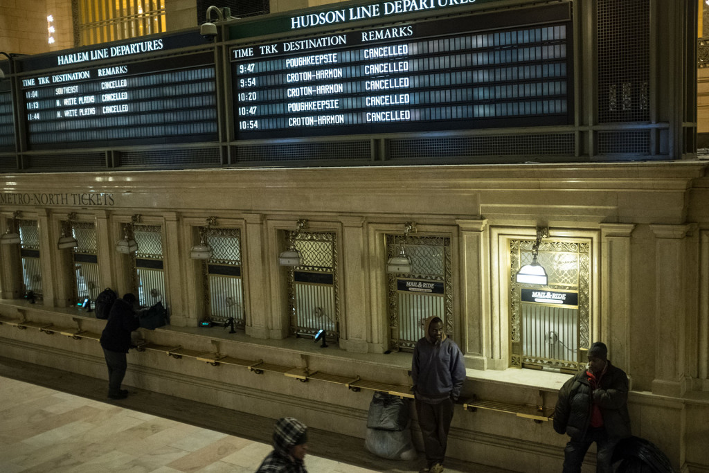 All trains out of Grand Central Terminal were cancelled on January 26, 2015. Photograph: Alex Q. Arbuckle/Mashable