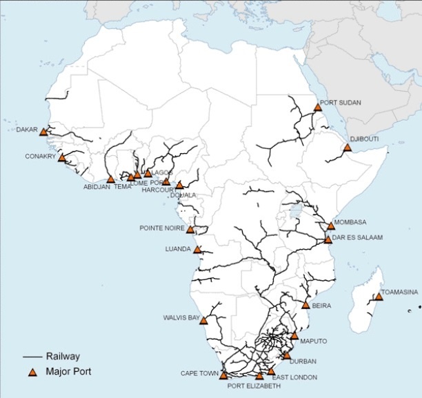 نقشه راه آهن استعماری آفریقا